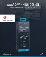 ClickTronic Förlängningskabel USB-A Premiumkabel | USB A hane USB A hona | 1,8 m | 5 Gbit/s