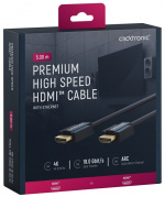 ClickTronic Premium Höghastighets HDMI™-kabel med Ethernet Premiumkabel | 1x HDMI™-kontakt 1x HDMI™-kontakt | 5,0 m | UHD 4K @ 60 Hz