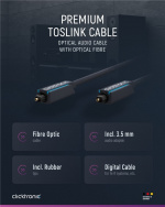 ClickTronic Toslink-kabel Premiumkabel | 1x Toslink-kontakt 1x Toslink-kontakt | 1,0 m | Polymerfiberoptisk kabel ClickTronic Toslink-kabel Premiumkabel | 1x Toslink-kontakt 1x Toslink-kontakt | 1,0 m | Polymerfiberoptisk kabel