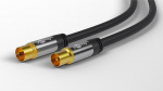 Goobay TV-antennkabel (135 dB), 4x skärmad guldpläterad, koaxial-uttag > koaxial-plugg, 3 m