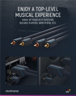 ClickTronic RCA-kabel, stereo Premiumkabel | 2x RCA plugg 2x RCA plugg | 3,0 m | OFC innerledare