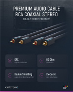 ClickTronic RCA-kabel, stereo Premiumkabel | 2x RCA plugg 2x RCA plugg | 7,5 m | OFC innerledare ClickTronic RCA-kabel, stereo Premiumkabel | 2x RCA plugg 2x RCA plugg | 7,5 m | OFC innerledare