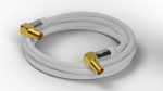 Goobay TV-antennkabel (135 dB), 4x skärmad guldpläterad, koaxial-uttag 90° > koaxial-plugg 90°, 3 m