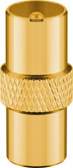 Goobay TV-antennkabel (135 dB), 4x skärmad guldpläterad, koaxial-uttag 90° > koaxial-plugg 90°, 3 m