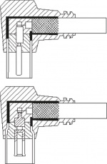 Goobay TV-antennkabel (135 dB), 4x skärmad guldpläterad, koaxial-uttag 90° > koaxial-plugg 90°, 5 m