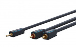 ClickTronic 3,5 mm AUX till RCA-adapterkabel, stereo Premiumkabel | 1x 3,5 mm jackkontakt 2x cinchkontakt | 2,0 m | OFC innerledare