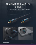 ClickTronic 3,5 mm AUX-kabel, stereo Premiumkabel | 1x 3,5 mm jackplugg 1x 3,5 mm jackplugg | 10,0 m | OFC innerledare ClickTronic 3,5 mm AUX-kabel, stereo Premiumkabel | 1x 3,5 mm jackplugg 1x 3,5 mm jackplugg | 10,0 m | OFC innerledare