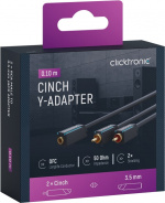ClickTronic 3,5 mm AUX till RCA-adapterkabel, stereo Premium-kabel | 2x cinch-kontakt 1x 3,5 mm jackuttag | 0,1 m | OFC innerledare ClickTronic 3,5 mm AUX till RCA-adapterkabel, stereo Premium-kabel | 2x cinch-kontakt 1x 3,5 mm jackuttag | 0,1 m | OFC innerledare