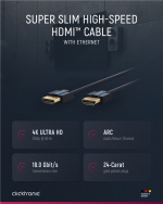 ClickTronic Ultra-Slim Höghastighets HDMI™-kabel med Ethernet Premiumkabel | 1x HDMI™-kontakt 1x HDMI™-kontakt | 1,0 m | UHD 4K @ 60 Hz ClickTronic Ultra-Slim Höghastighets HDMI™-kabel med Ethernet Premiumkabel | 1x HDMI™-kontakt 1x HDMI™-kontakt | 1,0 m | UHD 4K @ 60 Hz