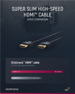 ClickTronic Ultra-Slim Höghastighets HDMI™-kabel med Ethernet Premiumkabel | 1x HDMI™-kontakt 1x HDMI™-kontakt | 1,0 m | UHD 4K @ 60 Hz ClickTronic Ultra-Slim Höghastighets HDMI™-kabel med Ethernet Premiumkabel | 1x HDMI™-kontakt 1x HDMI™-kontakt | 1,0 m | UHD 4K @ 60 Hz