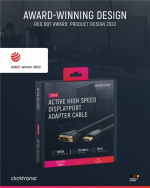 ClickTronic Adapterkabel för aktiv DisplayPort™ till DVI-D Premiumkabel | 1x DisplayPort™-kontakt >> 1x DVI-D-kontakt | 3,0 m | WUXGA @ 60 Hz
