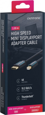 ClickTronic Adapterkabel för DisplayPort™ till mini DisplayPort™ premiumkabel | DisplayPort™-kontakt mini DisplayPort™-kontakt | 1,0 m | UHD 4K @ 60 Hz
