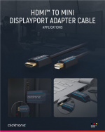 ClickTronic Aktiv adapterkabel från mini DisplayPort™ till HDMI™ premiumkabel | 1x mini DisplayPort™-kontakt >> 1x HDMI™-kontakt | 1,0 m | UHD 4K @ 30 Hz ClickTronic Aktiv adapterkabel från mini DisplayPort™ till HDMI™ premiumkabel | 1x mini DisplayPort™-kontakt >> 1x HDMI™-kontakt | 1,0 m | UHD 4K @ 30 Hz