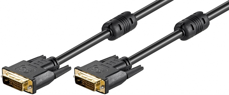 Goobay DVI-D Full HD-kabel Dual Link, Guldpläterad DVI-D-kontakt Dual Link (24 + 1 pin) > DVI-D-kontakt Dual Link (24 + 1 pin), 5 m