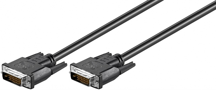 Goobay DVI-D Full HD-kabel Dual Link, Nickel DVI-D-kontakt Dual Link (24 + 1 pin) > DVI-D-kontakt Dual Link (24 + 1 pin), 0.5 m