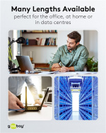 Goobay CAT 6 smal patchkabel, U/UTP, svart kopparledare (CU), 5 m