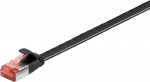 Goobay CAT 6 platt patchkabel, U/FTP, svart kopparledare (CU), 0.25 m