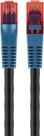 Goobay CAT 6 patchkabel för dragning utomhus, U/UTP, svart kopparklädd aluminiumledare (CCA), dubbelt yttre hölje (PE), 75 m