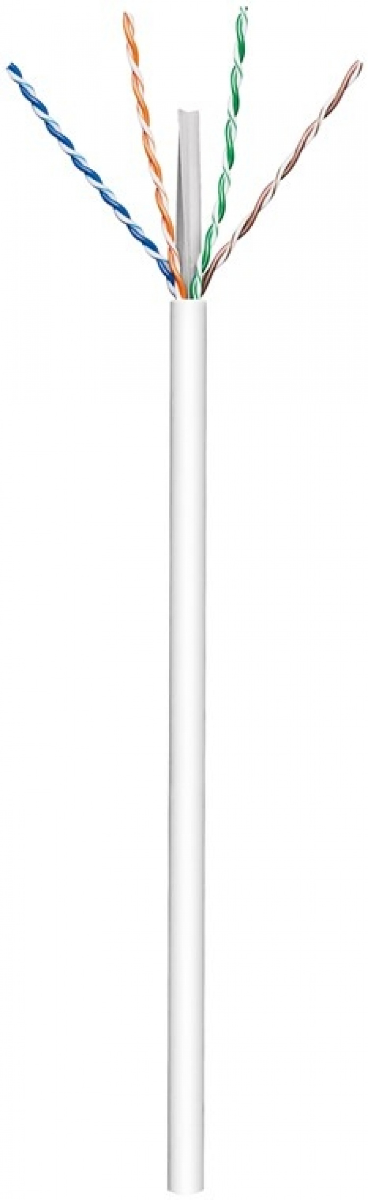 Goobay CAT 6 patchkabel, U/UTP, vit CCA kopparblandning för SOHO applikationer, AWG 23/1 (solid), PVC, 100 m