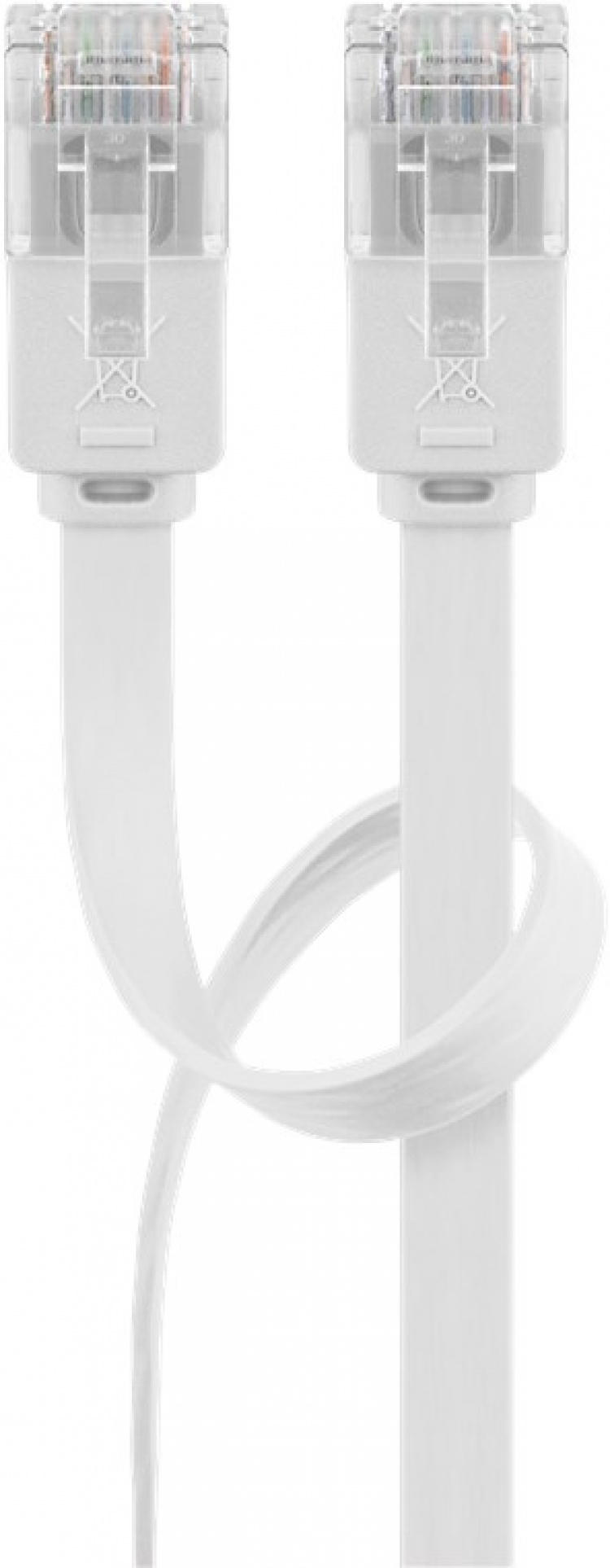 Goobay CAT 6 platt patchkabel, U/UTP, vit kopparledare (CU), 3 m