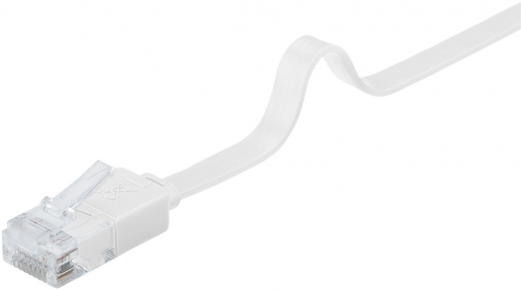 Goobay CAT 6 platt patchkabel, U/UTP, vit kopparledare (CU), 7 m
