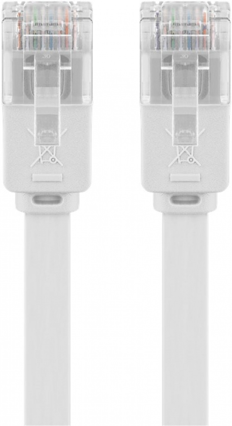 Goobay CAT 6 platt patchkabel, U/UTP, vit kopparledare (CU), 10 m Goobay CAT 6 platt patchkabel, U/UTP, vit kopparledare (CU), 10 m