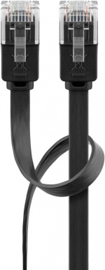 Goobay CAT 6 platt patchkabel, U/UTP, svart kopparledare (CU), 0.5 m Goobay CAT 6 platt patchkabel, U/UTP, svart kopparledare (CU), 0.5 m
