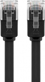 Goobay CAT 6 platt patchkabel, U/UTP, svart kopparledare (CU), 5 m