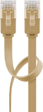 Goobay CAT 6 platt patchkabel, U/UTP, ljusbrun kopparledare (CU), 1.5 m