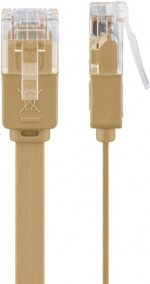 Goobay CAT 6 platt patchkabel, U/UTP, ljusbrun kopparledare (CU), 1.5 m