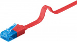 Goobay CAT 6A platt patchkabel, U/UTP, röd kopparledare (CU), 0.5 m