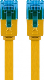 Goobay CAT 6A platt patchkabel, U/UTP, gul kopparledare (CU), 1 m Goobay CAT 6A platt patchkabel, U/UTP, gul kopparledare (CU), 1 m