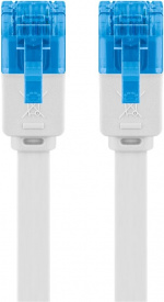 Goobay CAT 6A platt patchkabel, U/UTP, vit kopparledare (CU), 1 m Goobay CAT 6A platt patchkabel, U/UTP, vit kopparledare (CU), 1 m