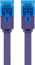 Goobay CAT 6A platt patchkabel, U/UTP, violett kopparledare (CU), 2 m