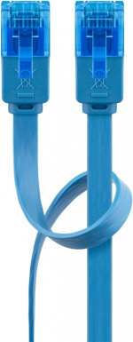 Goobay CAT 6A platt patchkabel, U/UTP, blå kopparledare (CU), 3 m