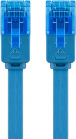 Goobay CAT 6A platt patchkabel, U/UTP, blå kopparledare (CU), 3 m