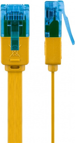 Goobay CAT 6A platt patchkabel, U/UTP, gul kopparledare (CU), 3 m Goobay CAT 6A platt patchkabel, U/UTP, gul kopparledare (CU), 3 m