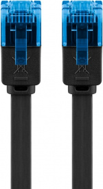 Goobay CAT 6A platt patchkabel, U/UTP, svart kopparledare (CU), 7 m