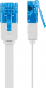 Goobay CAT 6A platt patchkabel, U/UTP, vit kopparledare (CU), 7 m
