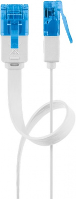 Goobay CAT 6A platt patchkabel, U/UTP, vit kopparledare (CU), 10 m Goobay CAT 6A platt patchkabel, U/UTP, vit kopparledare (CU), 10 m