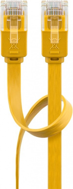 Goobay CAT 6 platt patchkabel, U/UTP, gul kopparledare (CU), 0.5 m