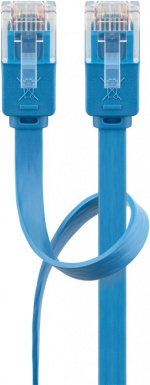 Goobay CAT 6 platt patchkabel, U/UTP, blå kopparledare (CU), 2 m