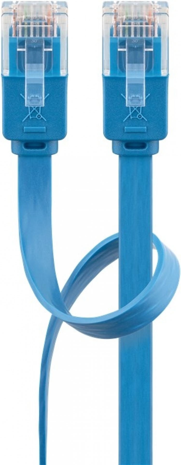 Goobay CAT 6 platt patchkabel, U/UTP, blå kopparledare (CU), 2 m