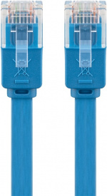 Goobay CAT 6 platt patchkabel, U/UTP, blå kopparledare (CU), 2 m