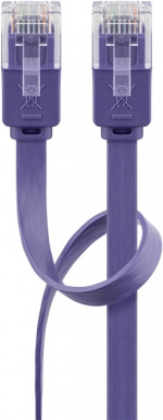 Goobay CAT 6 platt patchkabel, U/UTP, violett kopparledare (CU), 2 m