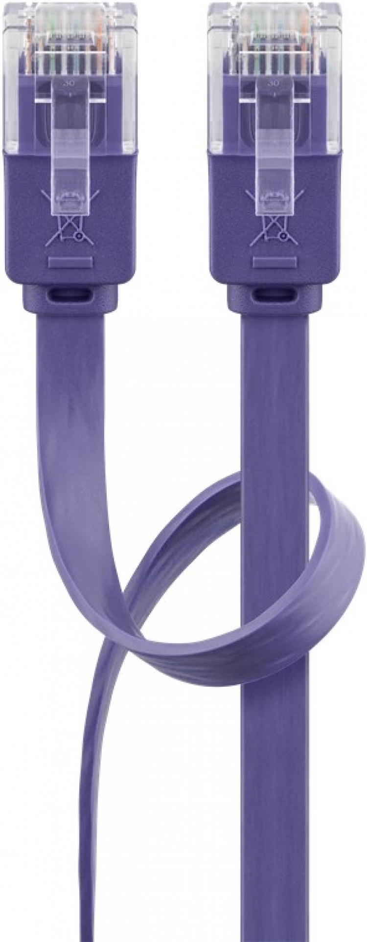 Goobay CAT 6 platt patchkabel, U/UTP, violett kopparledare (CU), 2 m