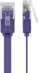 Goobay CAT 6 platt patchkabel, U/UTP, violett kopparledare (CU), 2 m