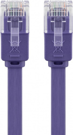 Goobay CAT 6 platt patchkabel, U/UTP, violett kopparledare (CU), 2 m