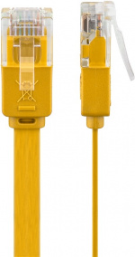 Goobay CAT 6 platt patchkabel, U/UTP, gul kopparledare (CU), 3 m