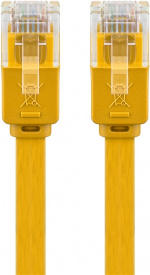 Goobay CAT 6 platt patchkabel, U/UTP, gul kopparledare (CU), 3 m